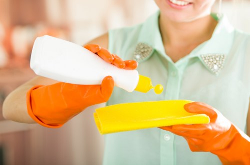 Local technician treating stains on a mattress in an Edgware home