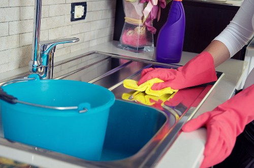 Local carpet cleaner working in an Edgware flat with limited access