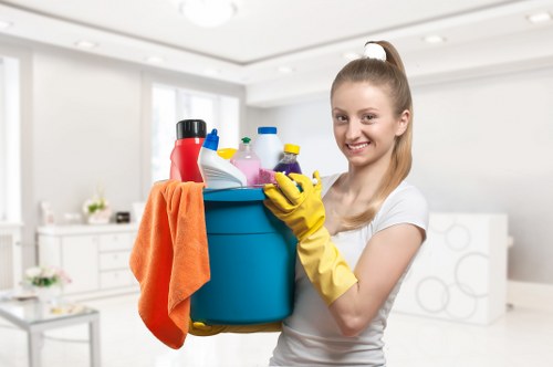 Local cleaning team maintaining an office workspace in Edgware
