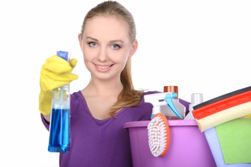 Local cleaning team preparing an Edgware flat for handover and inspection